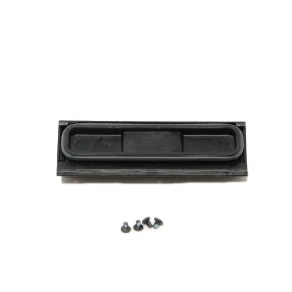 Back of a replacement Getac V110 USB port cover with screws included