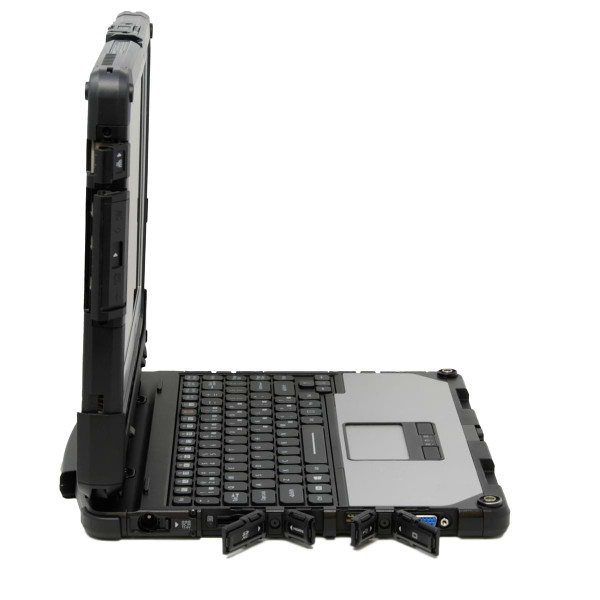 Fully Rugged CF-33 Toughbook Facing Right With Port Doors Open