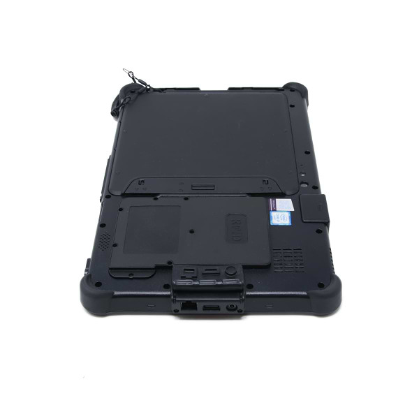 Fully Rugged F110 G3 Face Down Showing LAN Port, USB Port and Headphone Jack