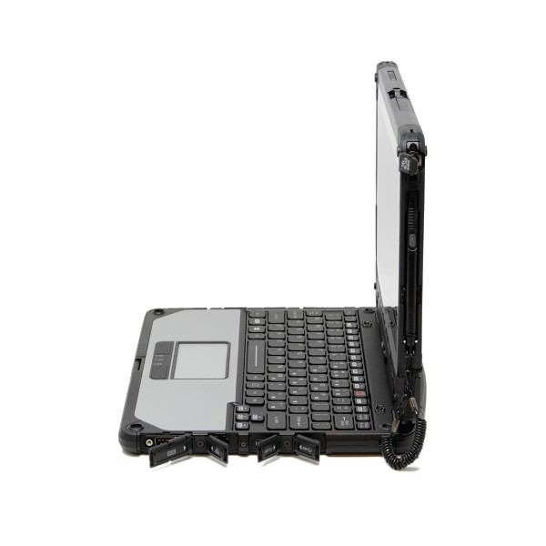Right Side of the Panasonic CF-20 With Port Covers Open