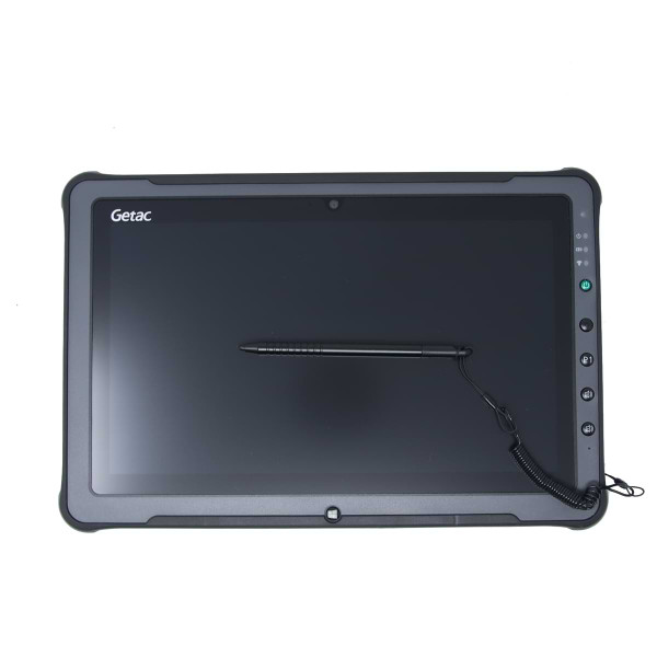 Low Hour Getac F110 with stylus laying on the screen