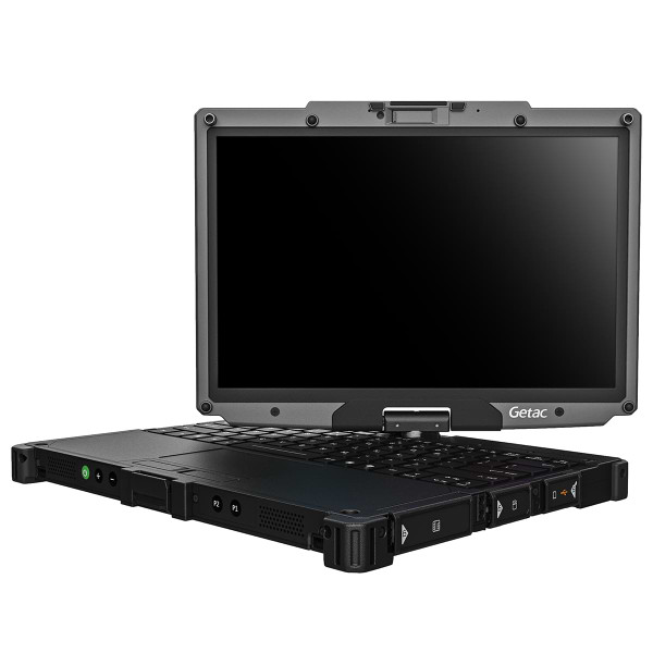 V110 Fully Rugged Convertible Laptop demonstrating screen rotation