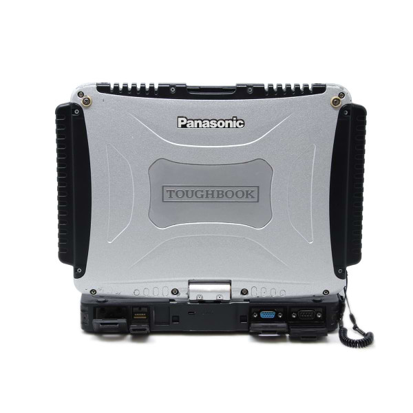 Rear side of the Panasonic CF-19 with port covers open