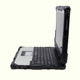 Panasonic 33 Tablet on keyboard right side with port covers open