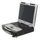 Rugged CF-31 Toughbook facing left with port doors closed and showing stylus tether
