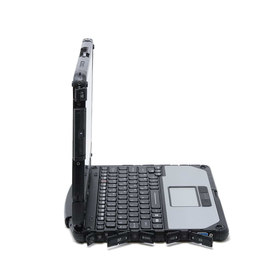 Left Side of the CF-20 Toughbook With Port Doors Open