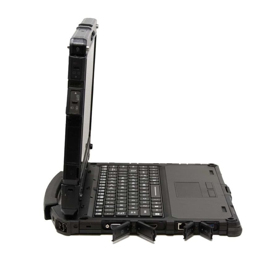 The backplate on the Getac K120 Fully Rugged 2-in-1 Laptop and Tablet in the keyboard dock