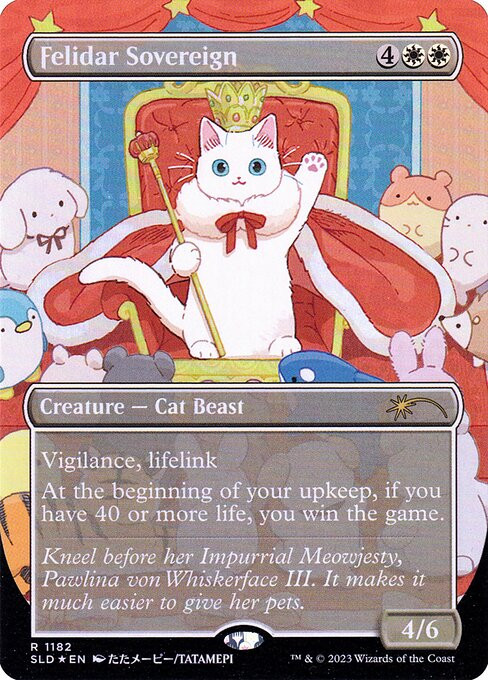 Foil【フェリダーの君主/Felidar Sovereign】英語版 SLD Felidar Sovereign (SLD) (Foil) (Full Art) (#1182) - MTG Pirulo