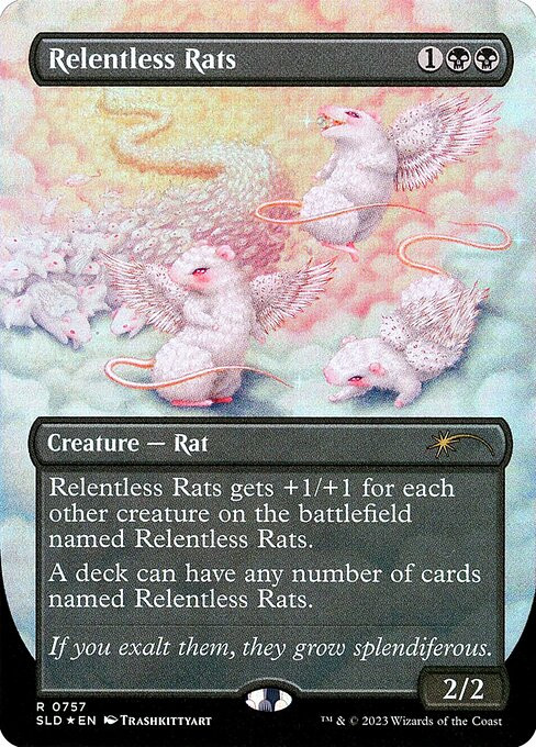 MTG 【Foil】執拗なネズミ/Relentless Rats(757)１枚 Relentless Rats (SLD) (Foil) (Borderless) (#757) - MTG Pirulo