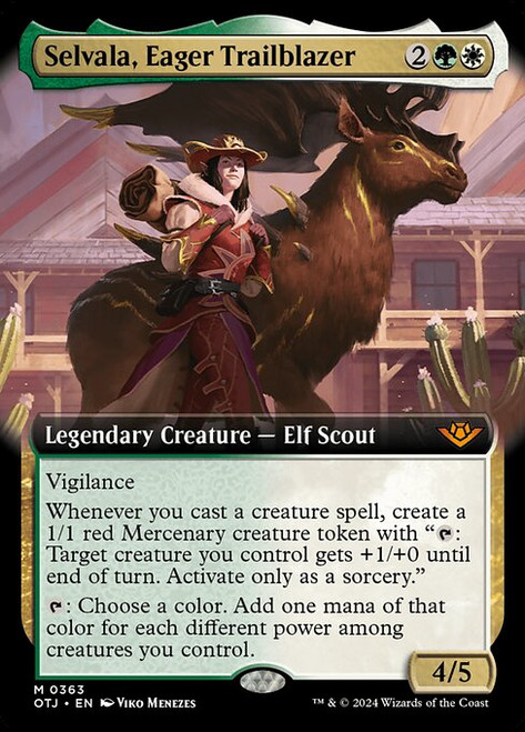 Selvala, Eager Trailblazer (OTJ) (Foil) (Extended Art) (#363)