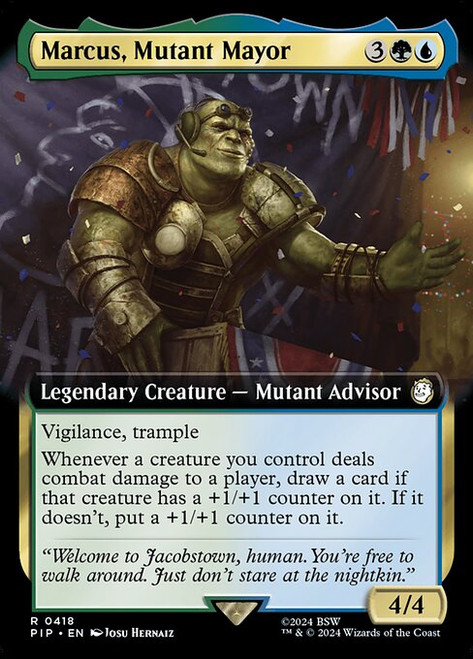 Marcus, Mutant Mayor (PIP) (Foil) (Extended Art) (#418)