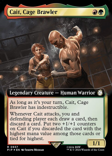 Cait, Cage Brawler (PIP) (SurgeFoil) (Extended Art) (#937)