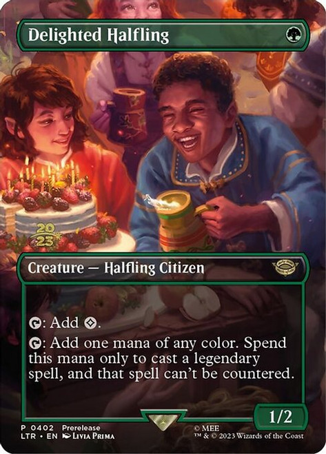 Delighted Halfling (PLTR) (Foil) (Borderless) (#402s)