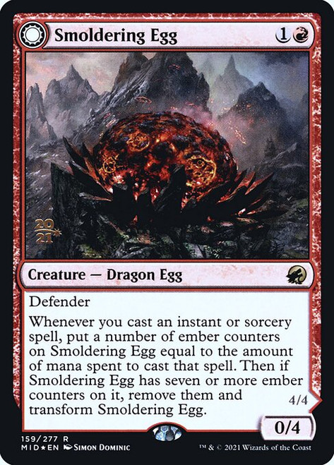 Smoldering Egg // Ashmouth Dragon (PMID) (Foil) (#159s)