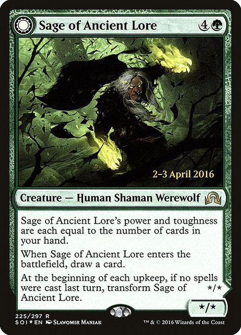 Sage of Ancient Lore // Werewolf of Ancient Hunger (PSOI) (Foil) (#225s)