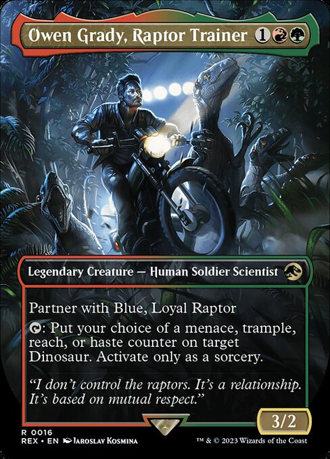 Owen Grady, Raptor Trainer (REX) (Borderless) (#16)
