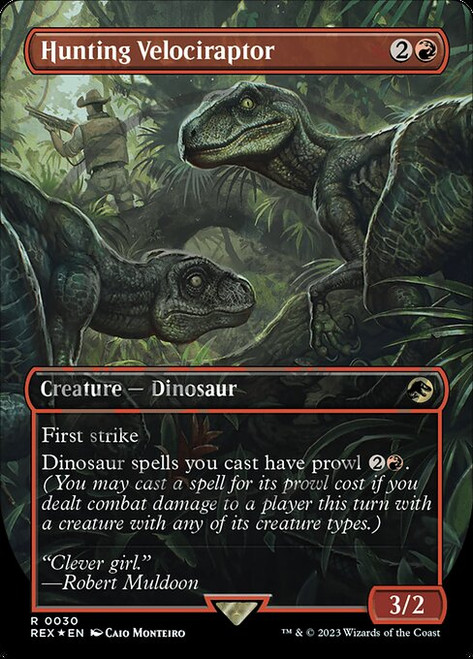 Hunting Velociraptor (REX) (Foil) (Borderless) (#30)