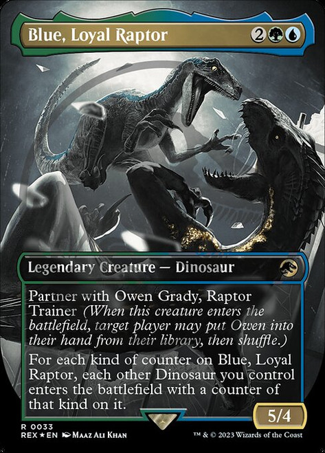 Blue, Loyal Raptor (REX) (Foil) (Borderless) (#33)
