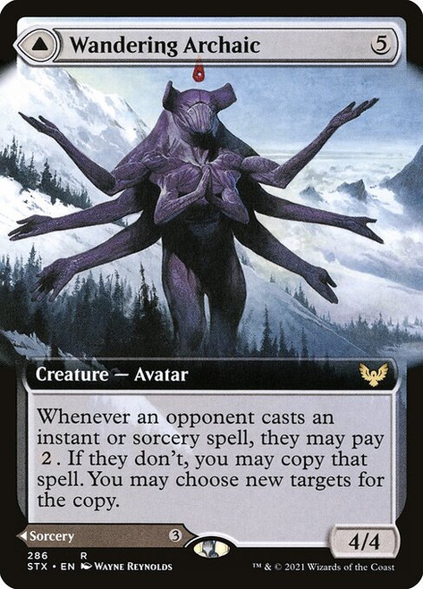 Wandering Archaic // Explore the Vastlands (STX) (Foil) (Extended Art) (#286)