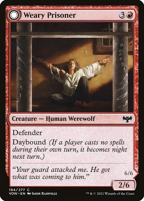 Weary Prisoner // Wrathful Jailbreaker (VOW) (Foil) (#184)