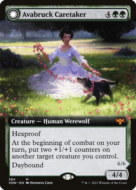 Avabruck Caretaker // Hollowhenge Huntmaster (VOW) (Foil) (Extended Art) (#384)