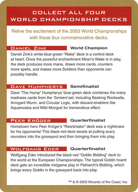 2003 World Championships Ad (WC03) (#0)