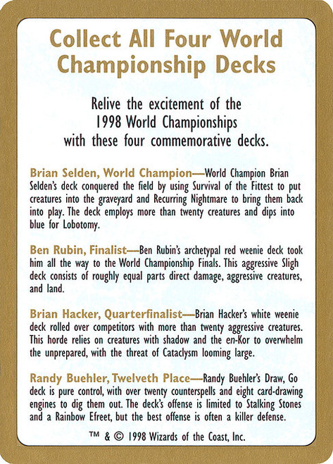 1998 World Championships Ad (WC98) (#0)