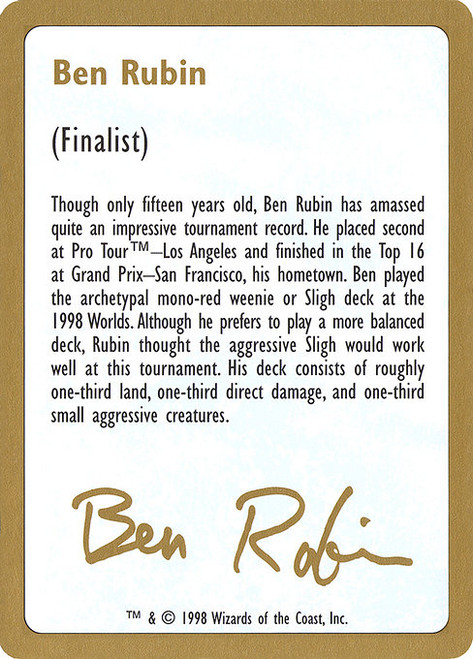 Ben Rubin Bio (WC98) (#br0a)