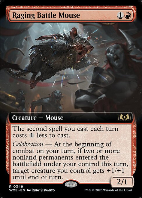 Raging Battle Mouse (WOE) (Foil) (Extended Art) (#349)
