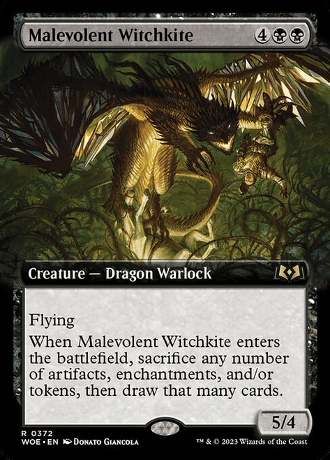 Malevolent Witchkite (WOE) (Foil) (Extended Art) (#372)