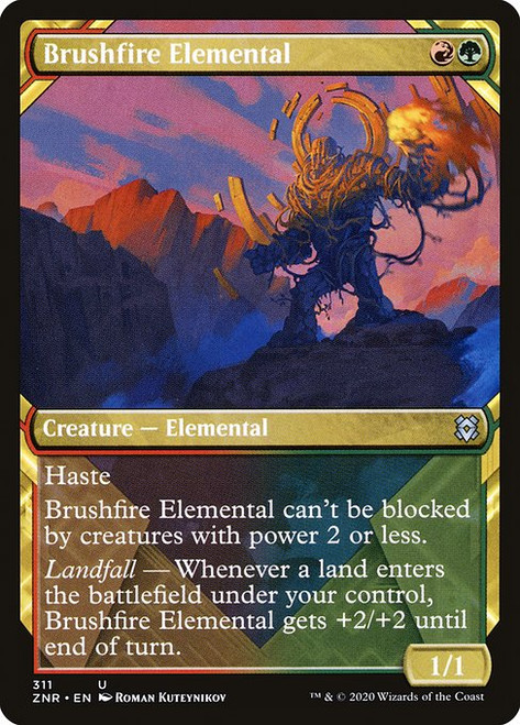 Brushfire Elemental (ZNR) (Foil) (Showcase) (#311)