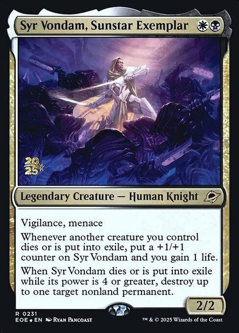 Syr Vondam, Sunstar Exemplar (PEOE) (Foil) (#231s)