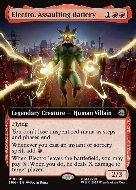 Electro, Assaulting Battery (SPM) (Foil) (Extended Art) (#260)