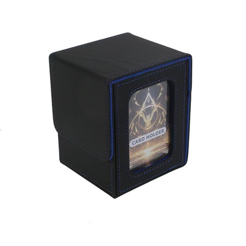 Deckbox con Visor para Commander - Negro/Azul - Capacidad 100+ cartas (100 con doble folio)