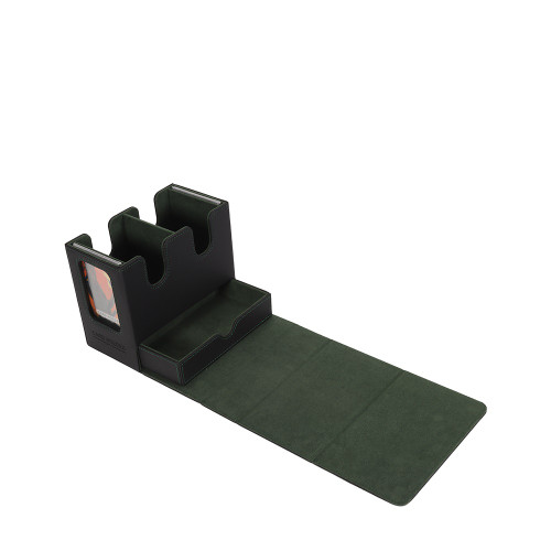 Deckbox con Portadados y visor para Commander - Negro/Verde - Capacidad 200+ cartas (200 con doble folio)