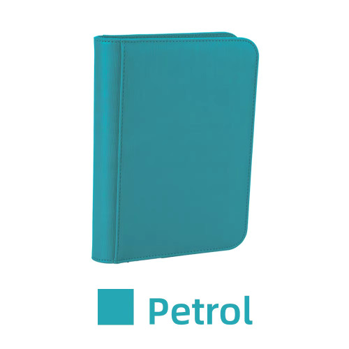 Carpeta Eco Cuero con Cierre 4 Bolsillos - Petroleo - Capacidad 160 Cartas