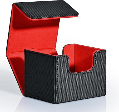 Deckbox Básico - Negro/Rojo- Capacidad 100+ cartas (100 con doble folio)