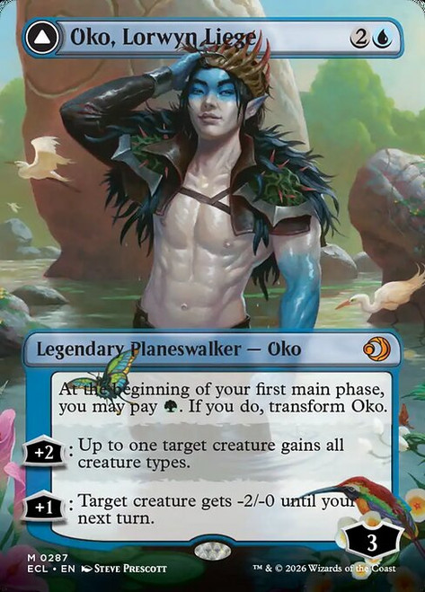 Oko, Lorwyn Liege // Oko, Shadowmoor Scion (ECL) (Foil) (Borderless) (#287)