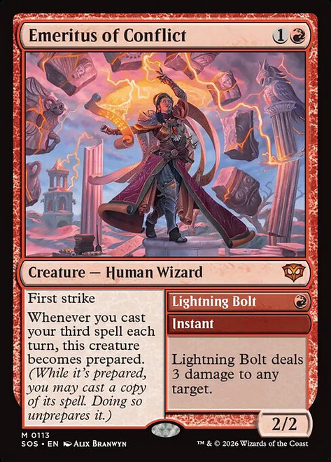 Emeritus of Conflict // Lightning Bolt (SOS) (Foil) (#113)