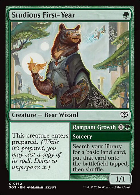 Studious First-Year // Rampant Growth (SOS) (Foil) (#162)