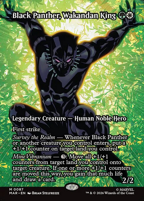 Black Panther, Wakandan King (MAR) (Foil) (Borderless) (#87)