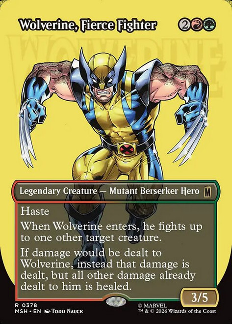Wolverine, Fierce Fighter (MSH) (Foil) (Borderless) (#378)