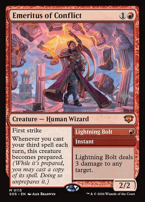 Emeritus of Conflict // Lightning Bolt (PSOS) (Foil) (#113p)