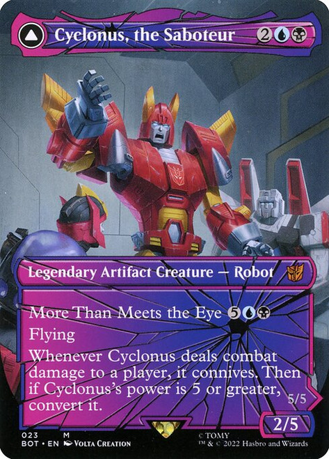 Cyclonus, the Saboteur // Cyclonus, Cybertronian Fighter (BOT) (Foil) (Borderless) (#23)
