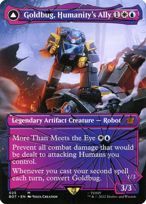 Goldbug, Humanity's Ally // Goldbug, Scrappy Scout (BOT) (Foil) (Borderless) (#25)