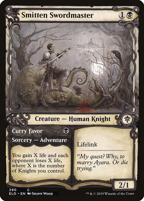 Smitten Swordmaster // Curry Favor (ELD) (Foil) (Showcase) (#290)