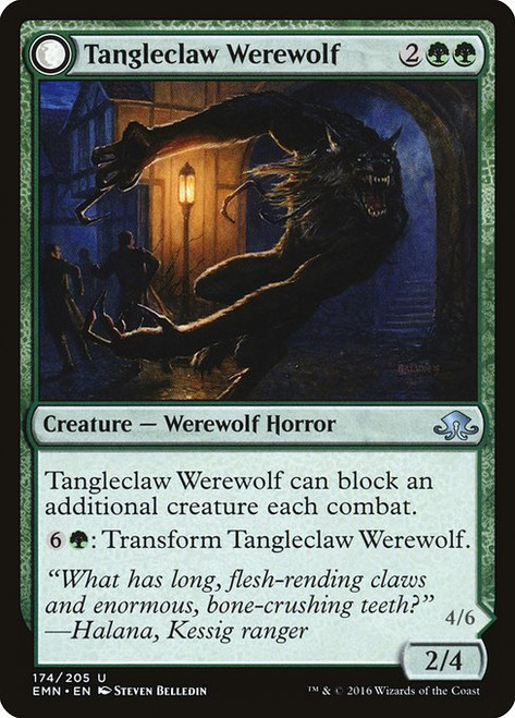 Tangleclaw Werewolf // Fibrous Entangler (EMN) (Foil) (#174)