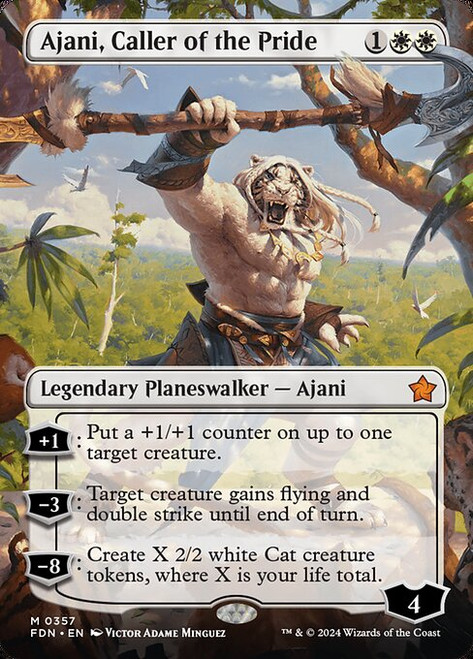 Ajani, Caller of the Pride (FDN) (Foil) (Borderless) (#357)