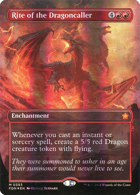 Rite of the Dragoncaller (FDN) (Mana Foil) (Borderless) (#393)