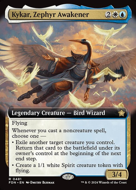 Kykar, Zephyr Awakener (FDN) (Foil) (Extended Art) (#481)